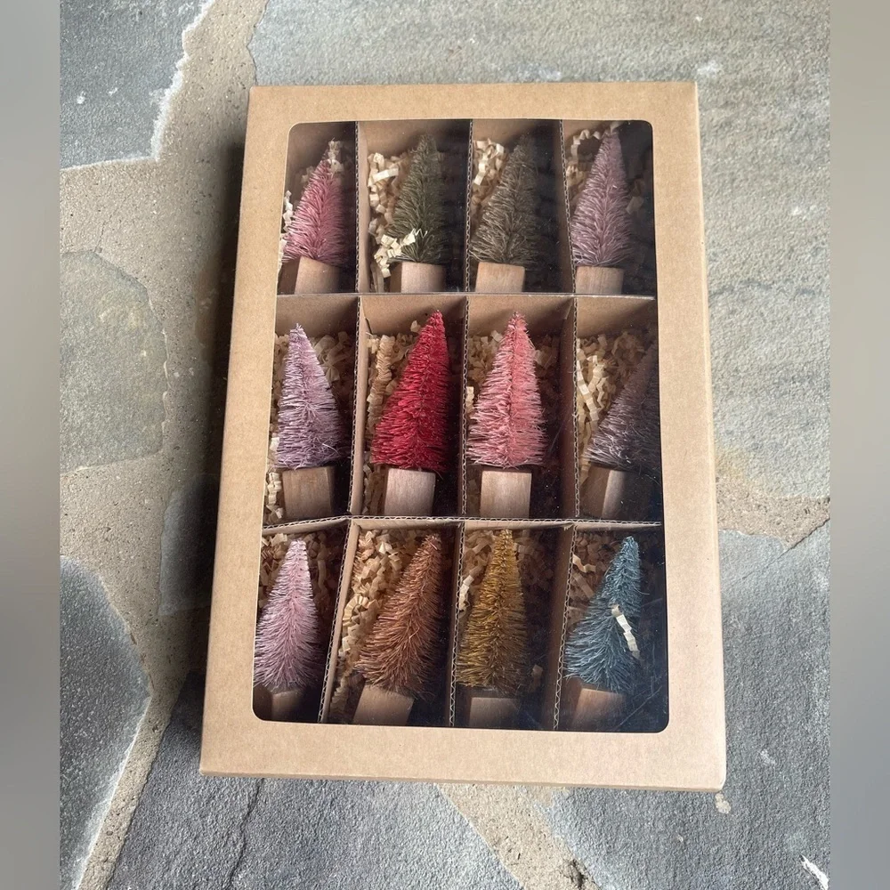 Anthropologie x Terrain Set of 12 Bottle Brush Trees - Pinks collection